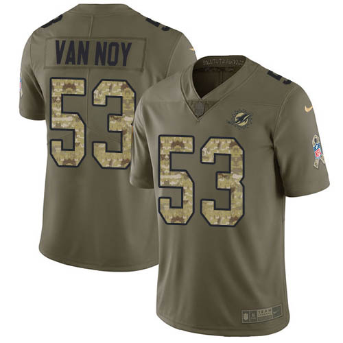 Miami Dolphins #53 Kyle Van Noy Olive Camo Men Stitched NFL Limited 2017 Salute To Service Jersey